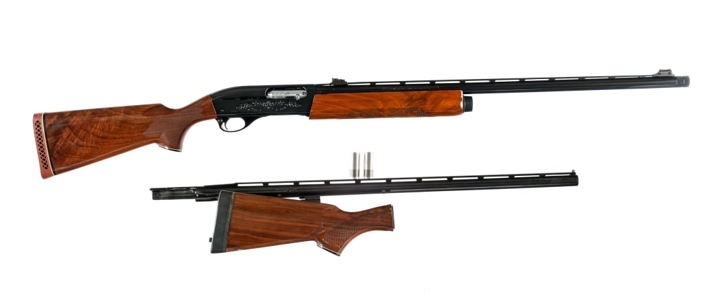 Remington 1100 Trap-T 12 Ga Semi Auto Shotgun: Description Remington 1100 TRAP-T in 12 gauge for 2 3/4" shells with a three round capacity and a 28" top rib vented barrel. Bore installed with removable H.S. Strut The Undertaker HS Turkey Choke. Ma