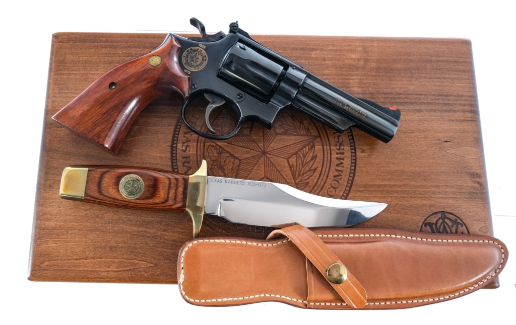 S&W 19-3 Texas Ranger Commemorative .357 Revolver: Description Smith & Wesson 19-3 Texas Ranger Commemorative 1823-1973 in .357 Magnum with a six-shot cylinder and a 4" barrel. Manufactured in 1973 with serial number TR6558. This revolver is one of 19