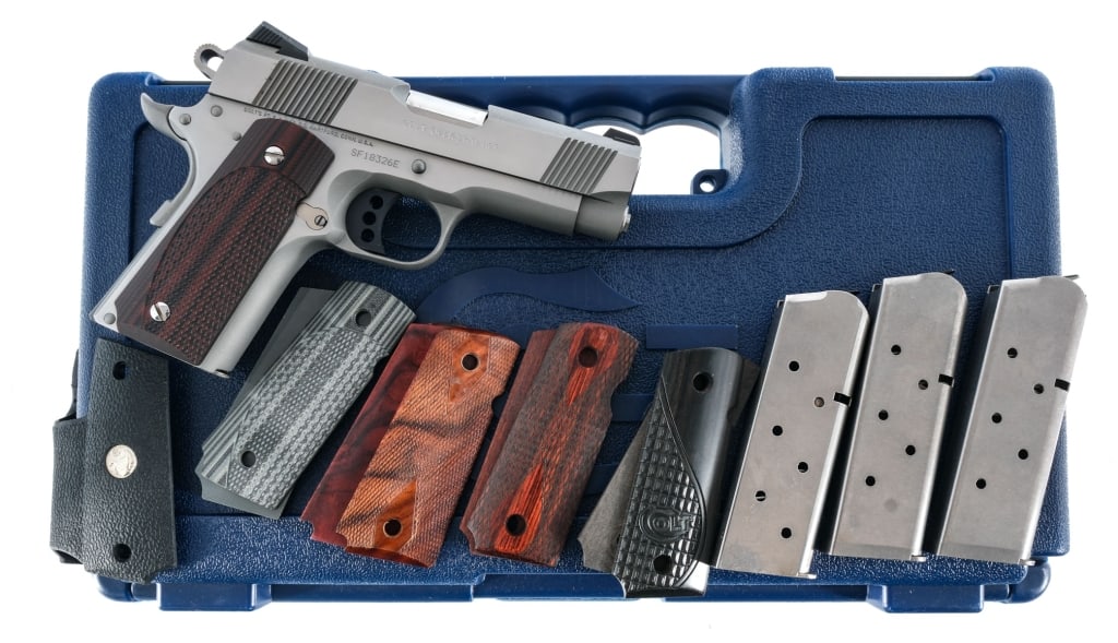 Prototype Colt MKIV Officers Model .45 ACP Pistol: Description Prototype/Employee Owned Colt MK IV Officers Model in .45 ACP with four, seven round removable magazines and a 3.5" barrel. One of one Prototype, From the collection of Kevin Langevin,