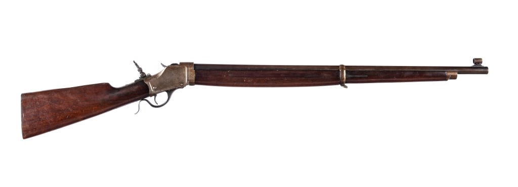 Winchester 1885 High Wall .22 LR Lever Rifle: Description Winchester 1885 "Winder Musket" Take-Down Rifle in .22 long rifle with a single-shot capacity and a 28" barrel. Made in New Haven Connecticut between 1914 and 1915. Lever actuated High Wal