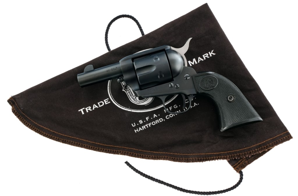 U.S. Firearms Mfg Sheriffs Model .45 LC Revolver: Description U.S. Firearms Mfg Sheriffs Model 1873 Single Action Army in .45 Long Colt with a six round capacity and a 3" barrel. Made in Hartford Connecticut in the Colt Armory between 1993 and 2011 w