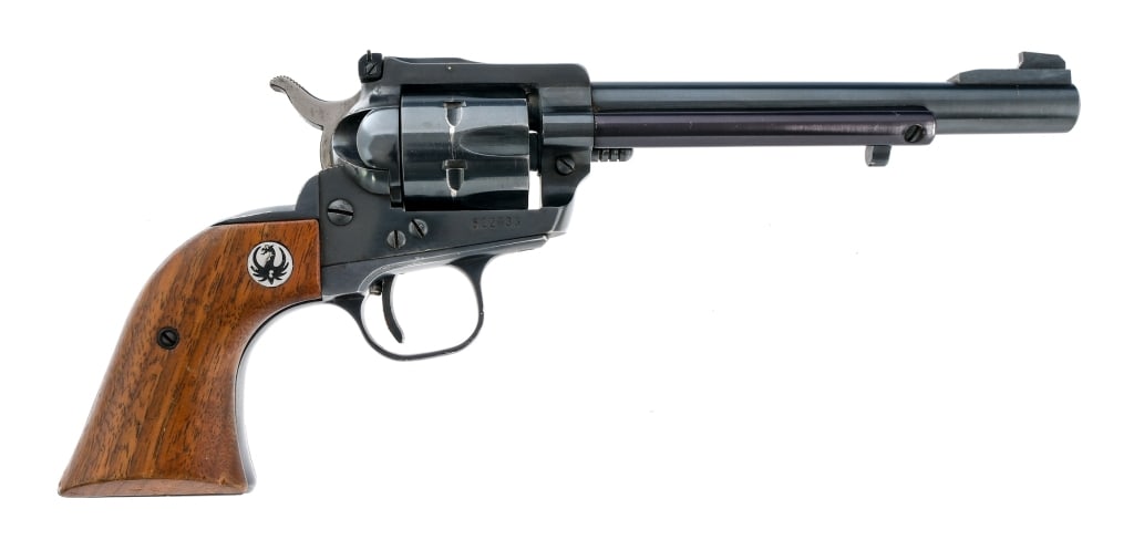Ruger Single-Six .22 Long Rifle Revolver: Description Ruger Single-Six chambered in .22 Long Rifle with a six-shot cylinder and a 6.5" barrel. Manufactured in 1962 with serial number 522733. Blued barrel, cylinder, and frame. Smooth wood grip