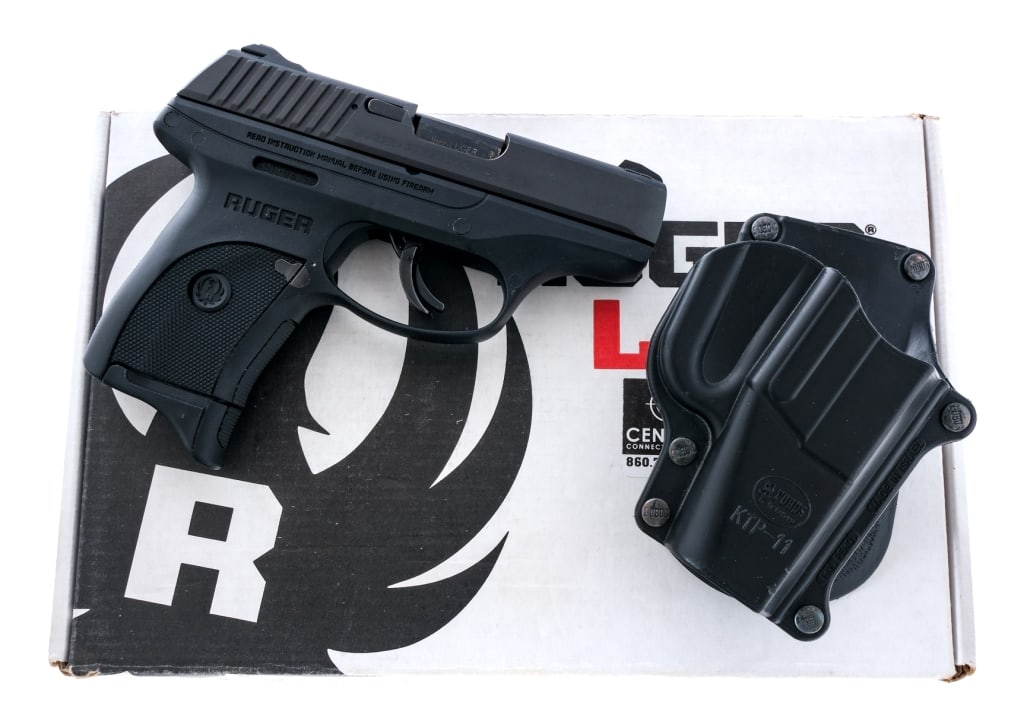 Ruger LC9S 9mm Semi Auto Pistol: Description Ruger LC9S in 9mm with one, seven round removable magazine and a 3.25" barrel. Made in Prescott Arizona in 2016. Textured polymer frame with push button magazine release. Striker single ac