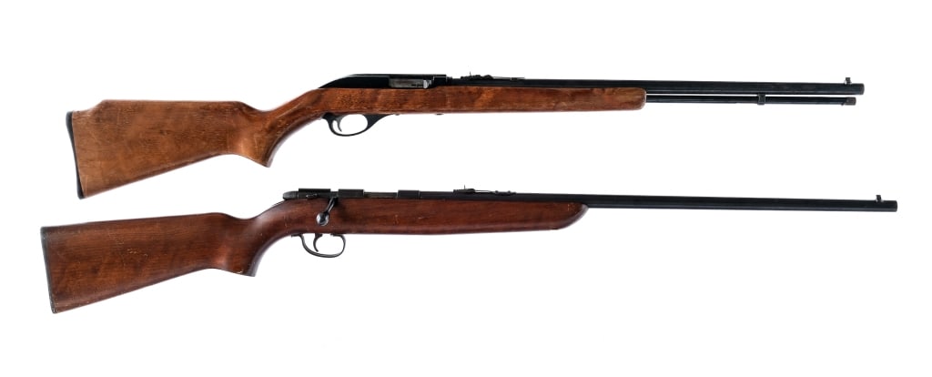 Remington / Marlin .22 2 Pcs Lot Rifle: Description This lot is for two .22 caliber rifles. Remington The Targetmaster Model 510 in .22 Short, Long and Long Rifle with a single round capacity and a 25" barrel. Made in Ilion New York in 1946