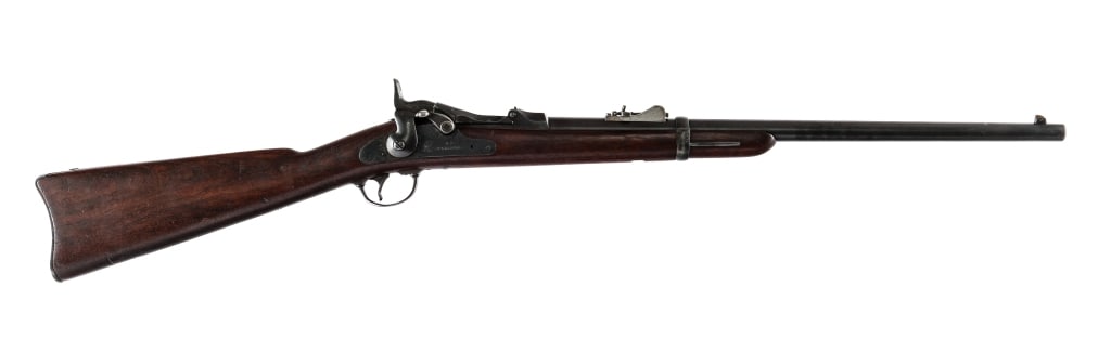 U.S. Springfield 1873 Cavalry Carbine .45-70 Govt: Description U.S. Springfield 1873 Trapdoor Cavalry Carbine in .45-70 Government with a single round capacity and a 22" barrel. Serial number dates to a manufacture of 1880. U.S. marked blued butt plat