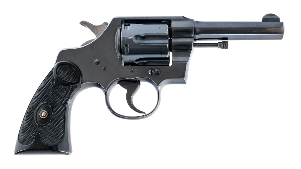 Colt Army Special .32-20 Win Revolver: Description Colt Army Special chambered in .32-20 Winchester with a six-shot cylinder and a 4" barrel. Manufactured in 1922 with serial number 485428. Blued barrel, frame, and cylinder. Checkered cyli