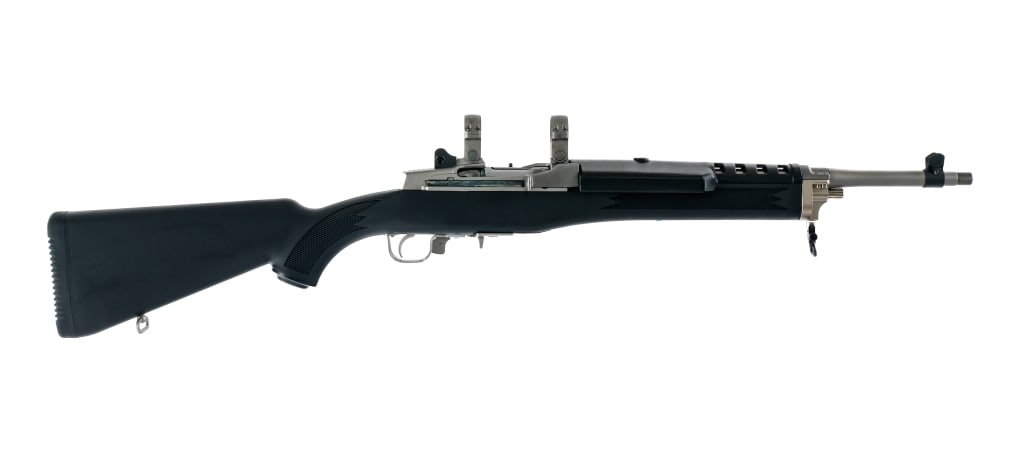 Ruger Ranch Rifle .223 Rem Semi Auto Rifle: Description Ruger Ranch Rifle chambered in .223 Remington with one, ten round magazine and a 16" threaded barrel. Manufactured in 2013 with serial number 582-30918. Adjustable rear peep sight and