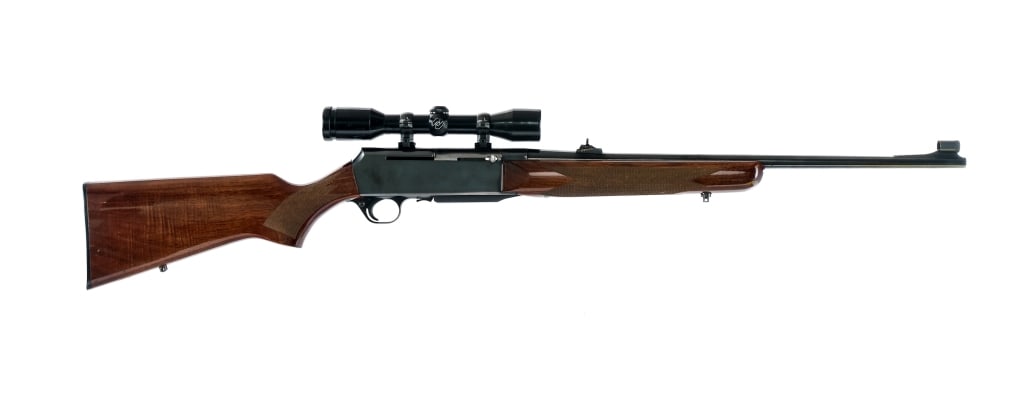 Browning BAR .270 Win Semi Auto Rifle: Description Browning BAR chambered in .270 Winchester with a 23" barrel. Made in Belgium and assembled in Portugal. Adjustable rear Williams sights and hooded front blade. Drilled and tapped receiver 