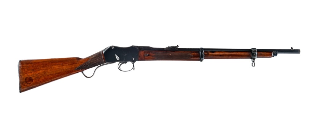 BSA Martini MK II .22 LR Single Shot Rifle: Description British Small Arms Martini MK II chambered in .22 long rifle with a single-shot capacity and a 24" barrel. Front bayonet lug. Adjustable rear sight and fixed front blade. Blued finish with