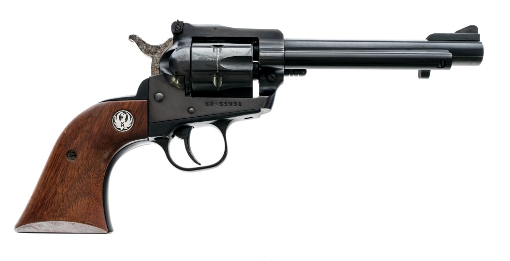 Ruger New Model Single Six .22 Cal Revolver: Description Ruger New Model Single Six in .22 Short, Long or Long Rifle with a six round capacity and a 5.5" barrel. First year production made in Southport Connecticut in 1973. Smooth wood grip