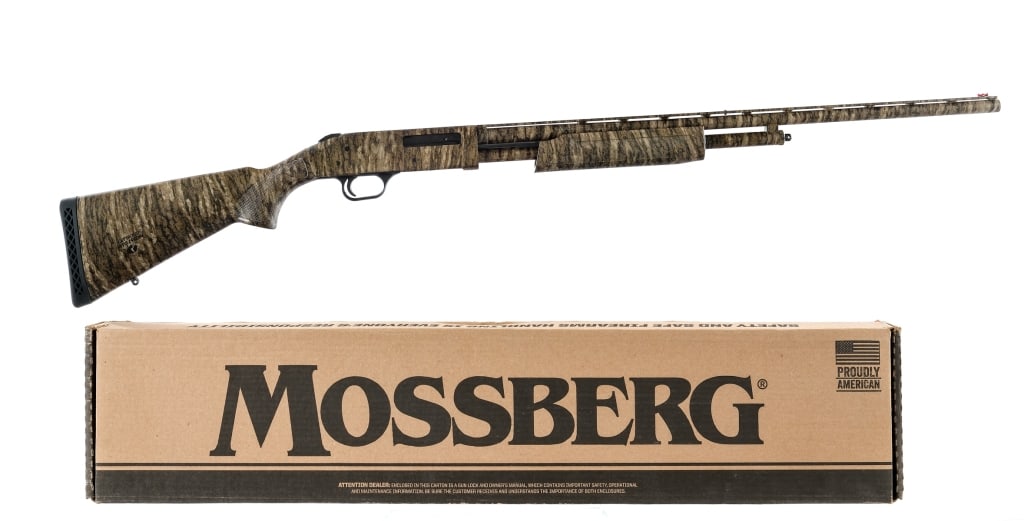 Mossberg 500 Turkey .410 Pump Action Shotgun: Description Mossberg 500 Turkey in .410 bore for 2 1/2" and 3" shells with a five round tube magazine (without the plug), and a 26" vented rib barrel. The bore has a removable fixed Full choke. Rubber