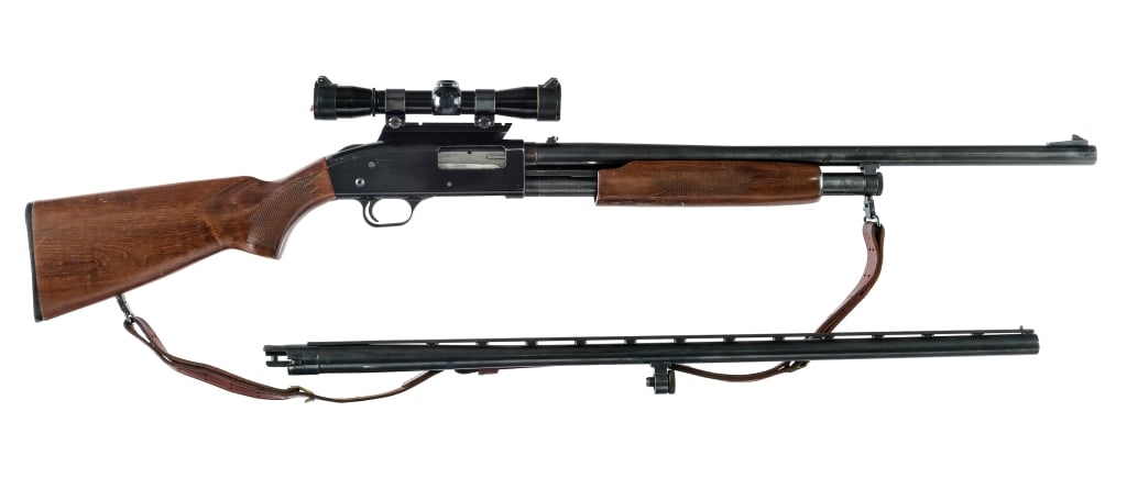 Mossberg 600AT 12 Ga Pump Action Shotgun: Description Mossberg model 600-AT in 12 gauge 2 3/4"-3" shells with a five round internal capacity and a 28" barrel with CYL fixed choke. Composite butt plate. Checkered wood stock and front forend. B
