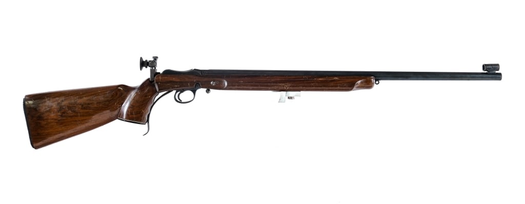 BSA Martini Henry Target Rifle .22 LR Rifle: Description Birmingham Small Arms Martini Henry Target Rifle in .22 Long Rifle with a single round capacity and a 28.5" heavy barrel. Composite butt plate. Monte Carlo style pistol grip wood stock and