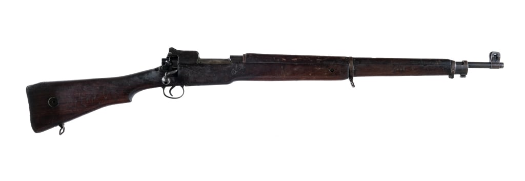 ERA Eddystone P14 Enfield .303 Brit Rifle: Description ERA Eddystone P14 Enfield chambered in .303 British with a five round integral magazine and a 26" barrel. Imported by Century Arms, marked on the barrel. Blued barrel, front bayonet lug, r