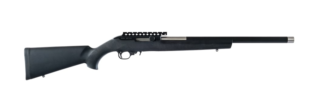 Magnum Research MLR-1722M .22 Magnum Rifle: Description Magnum Research MLR-1722M chambered in .22 Magnum with one, ten round Ruger rotary magazine and a 19" Ultra Tensioned barrel. Black finished alloy receiver with mounted optics rail. Enlarg