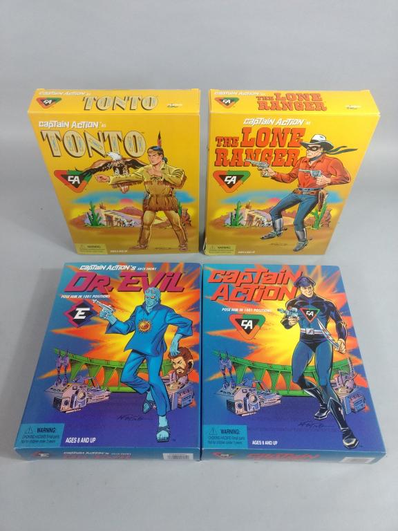4pc Captain Action Figures Unused in Box: 4pc Captain Action Figures Unused in Box