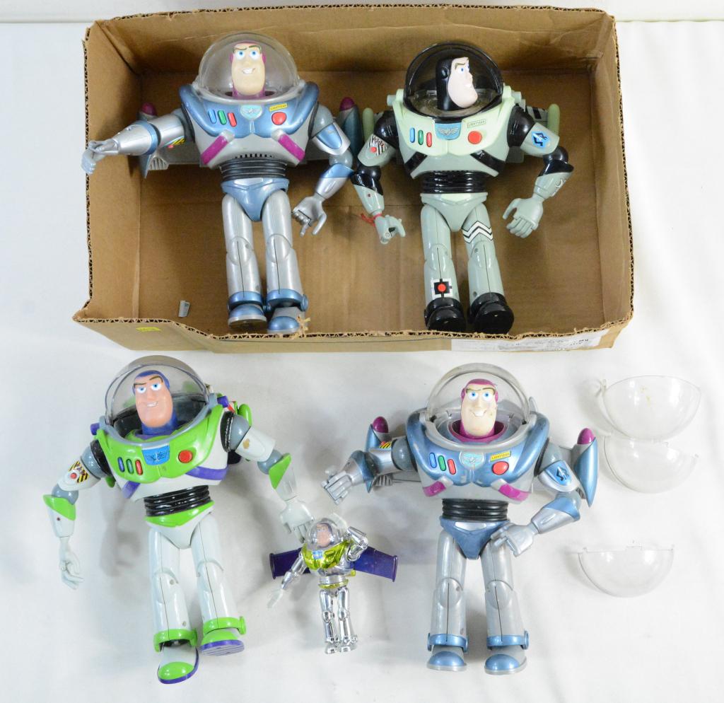 5pc Toy Story Buzz Lightyear Figure Lot: extra plastic domes