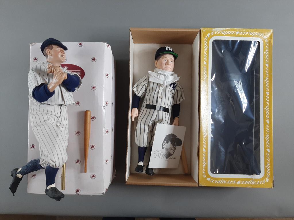 Babe Ruth & Lou Gehrig Collector Dolls in Box: Effanbee Babe Ruth & Ashton Drake Lou Gehrig is missing base