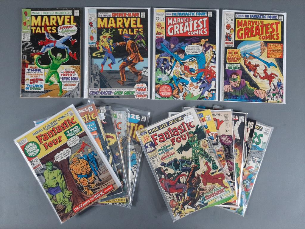 15pc Silver Age Marvel Comic Book Lot: Marvel Tales, Fantasy Masterpiece #1, Marvels Greatest Comic