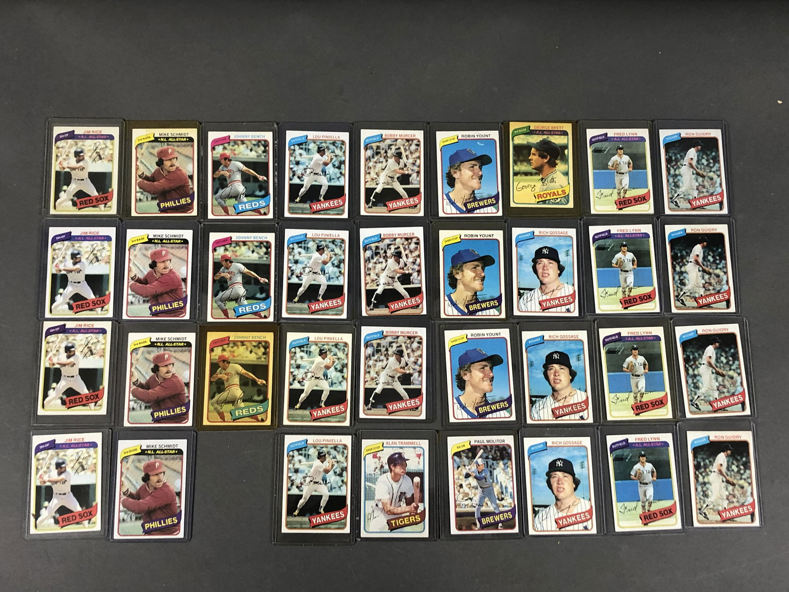 35 Topps 1980 Baseball Cards w/ Scmidt Yount Bench (1 of 5)