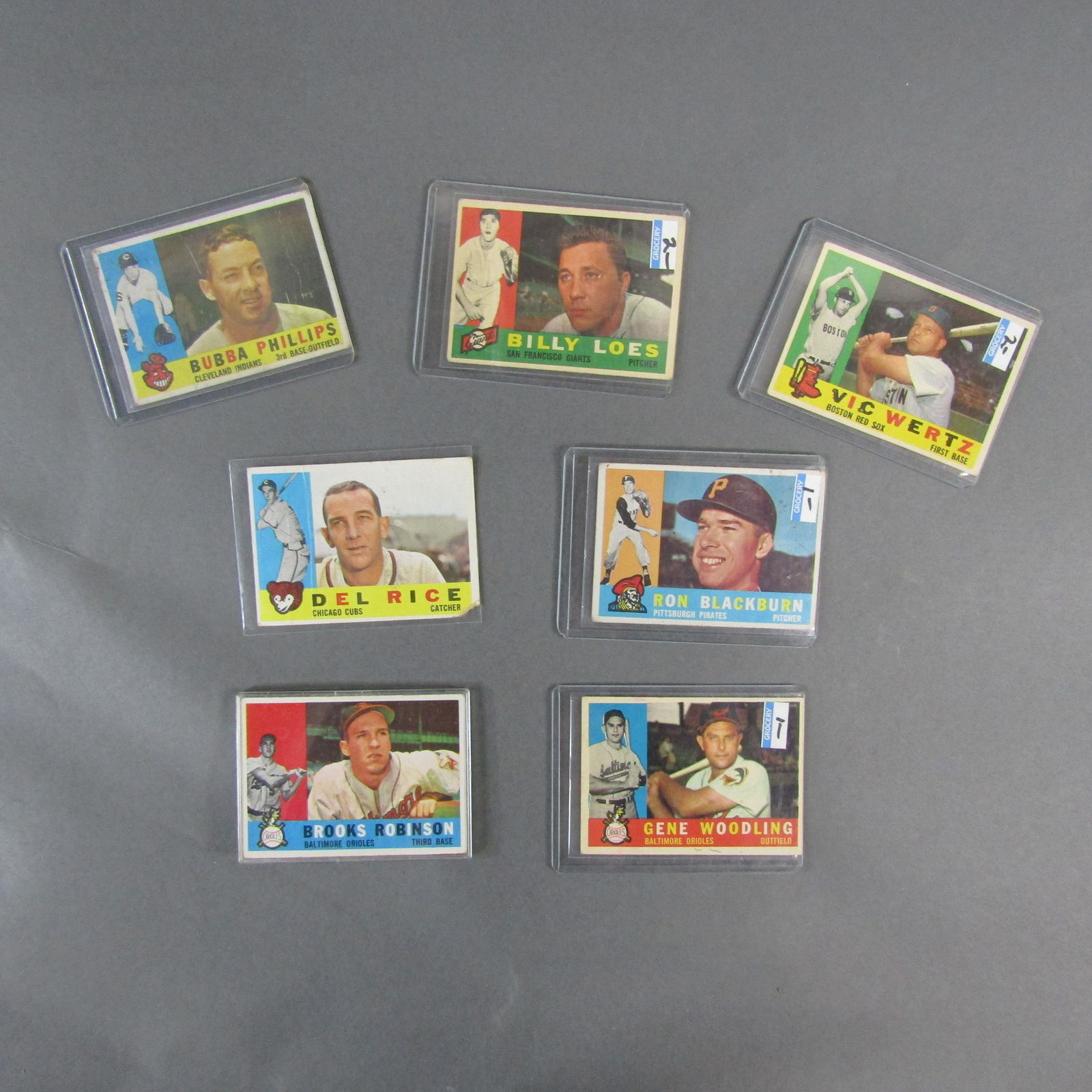 7pc 1960 Topps Baseball Cards w/ Brooks Robinson (1 of 5)