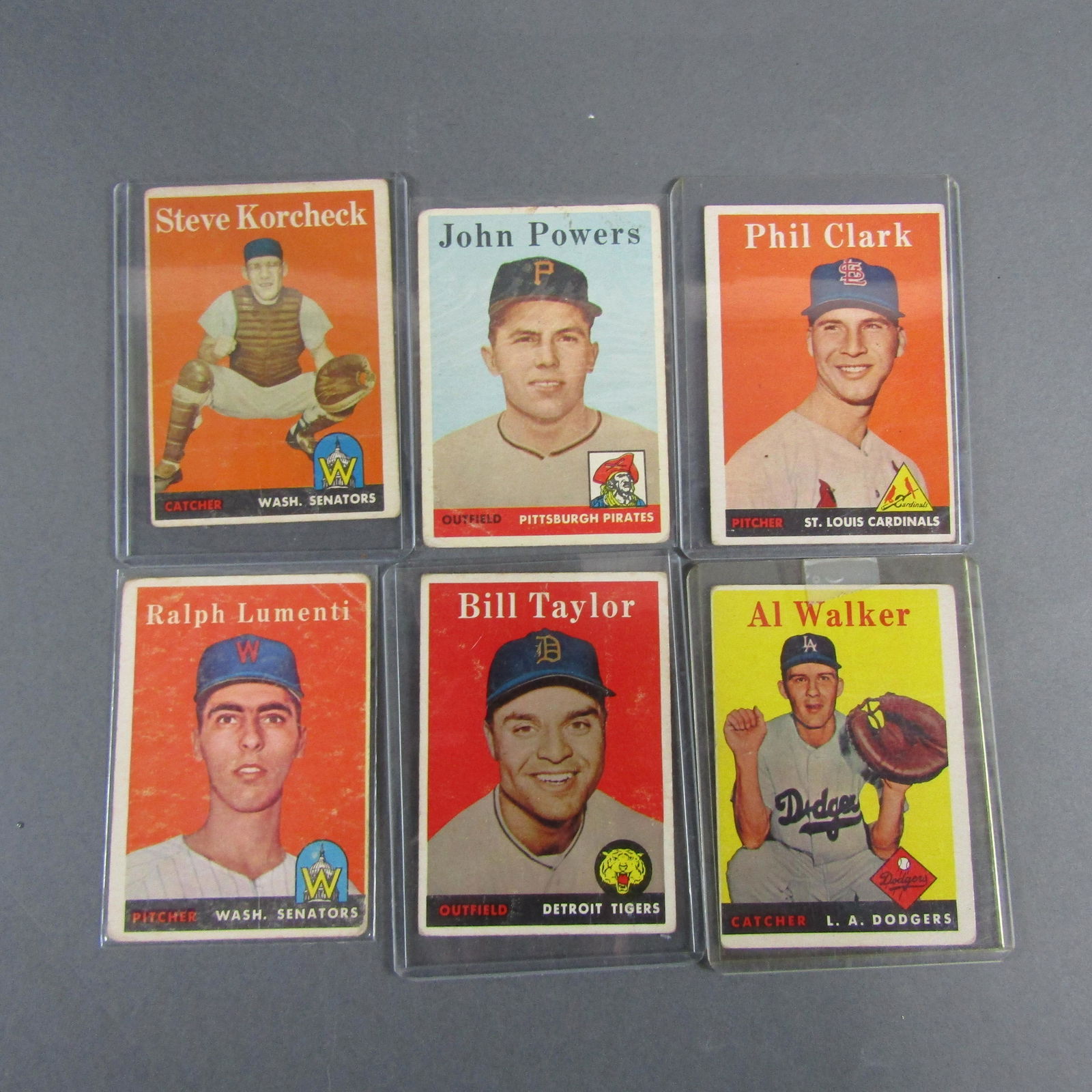 6pc 1958 Topps Baseball Cards w/ Bill Taylor (1 of 3)