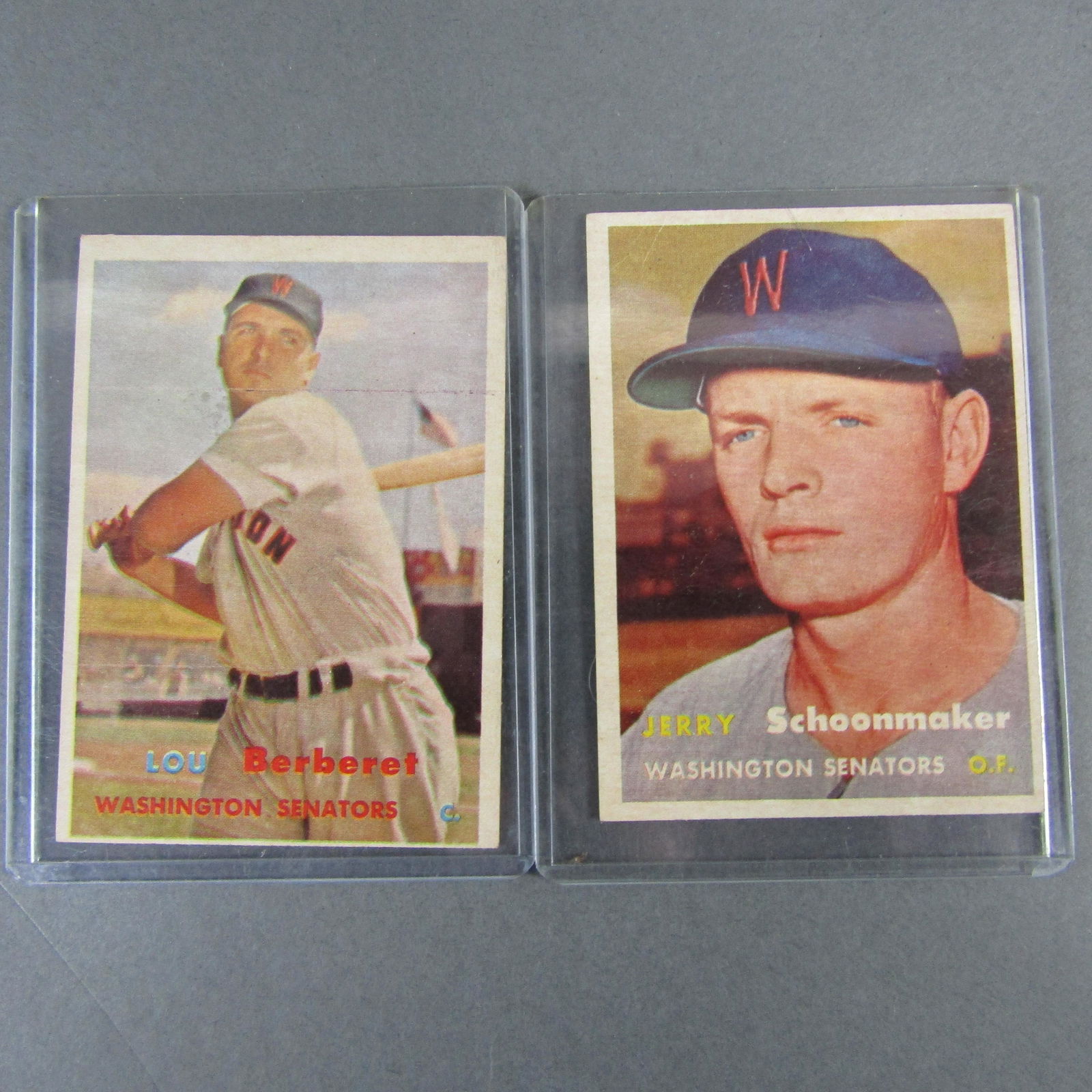 2pc 1957 Topps Washington Senators Baseball Cards (1 of 2)