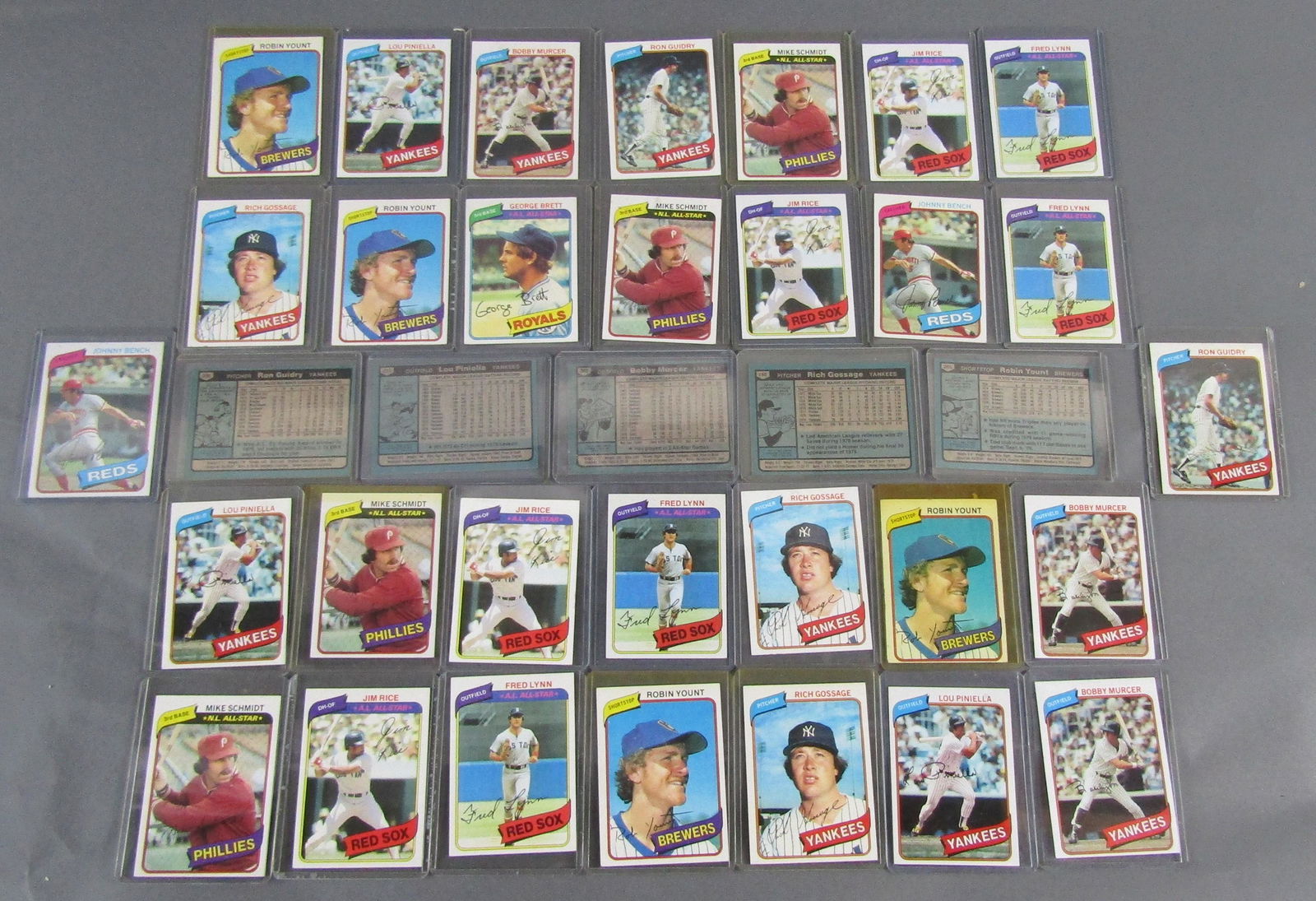 35 Topps 1980 Baseball Cards w/ Scmidt ,Yount (1 of 5)