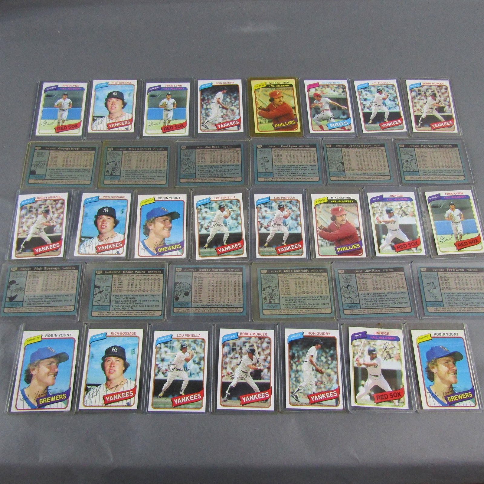 35pc Topps 1980 Baseball Cards w/ Schmidt, Yount (1 of 5)