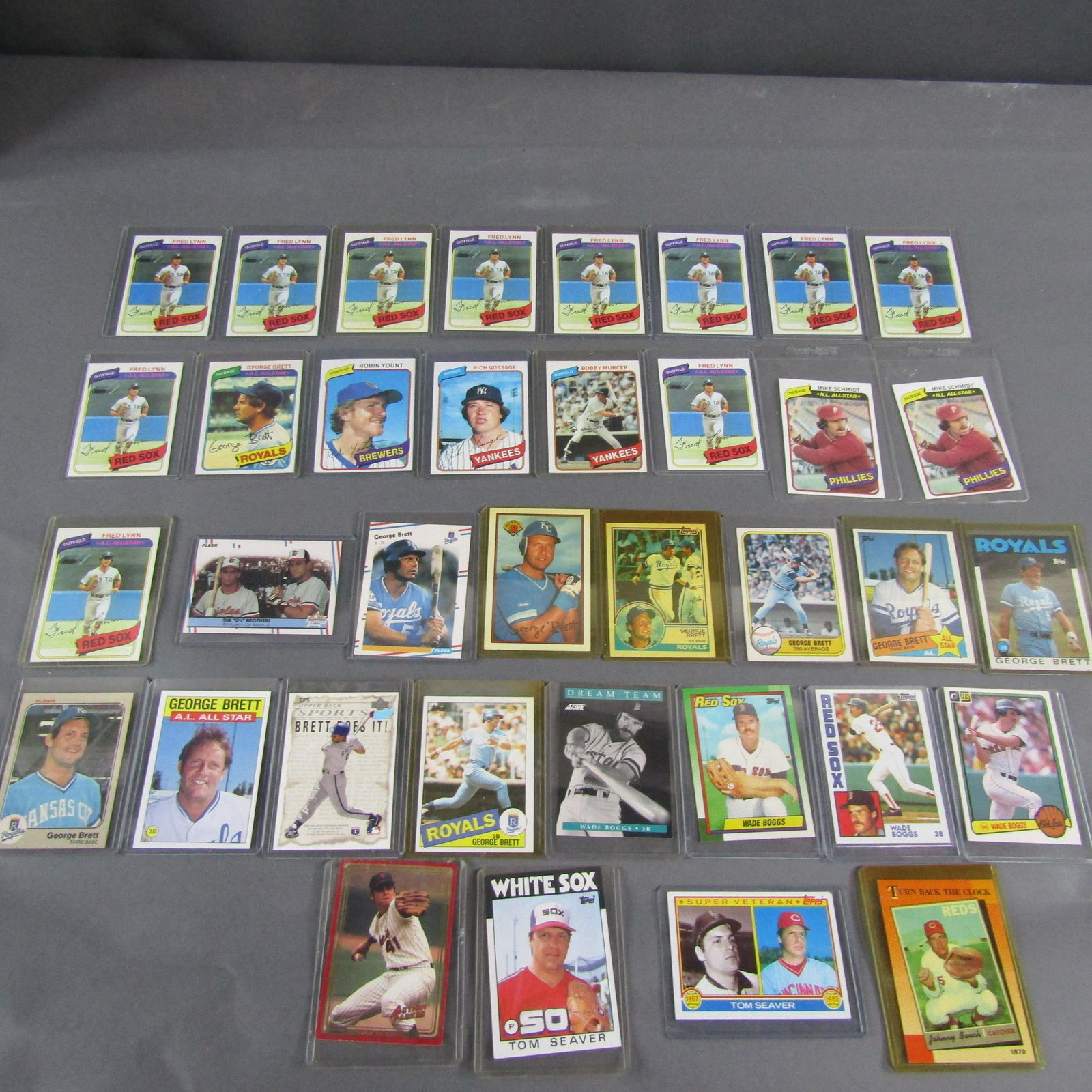 35pc '80s-'90s Topps Baseball Cards w/ Brett,+ (1 of 7)