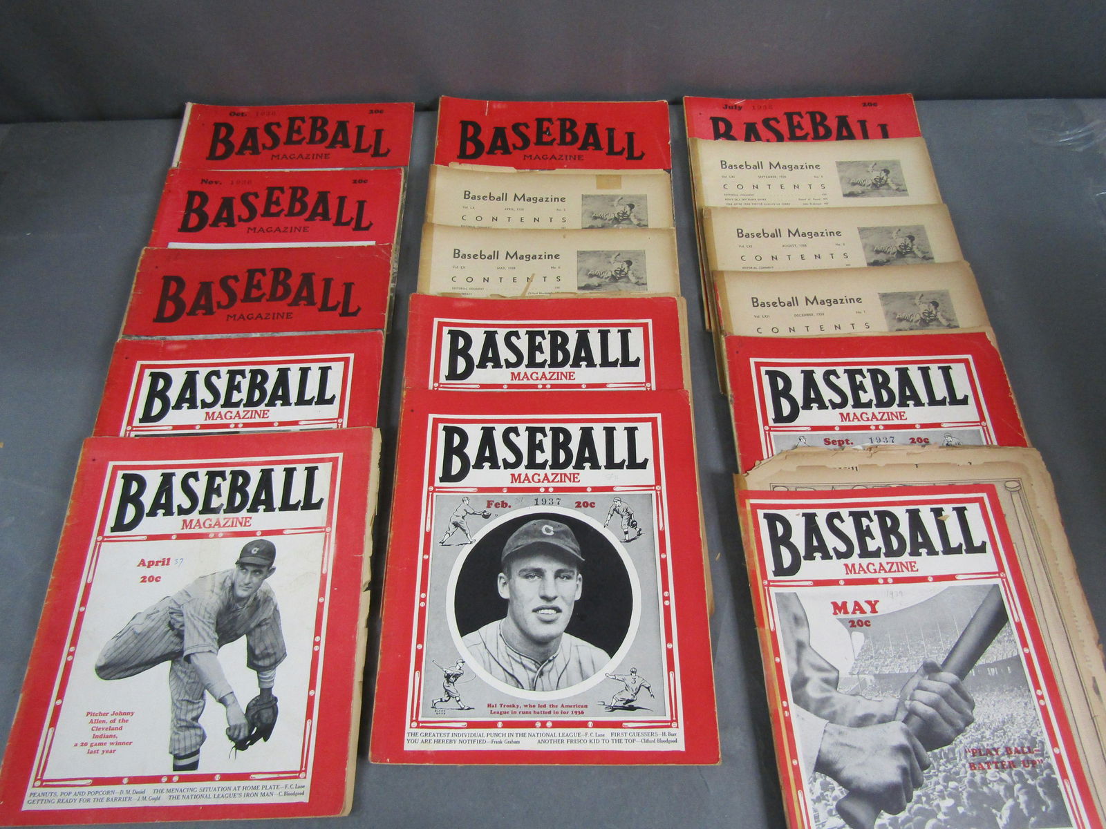 1936-38 Baseball Magazine w/ Joe DiMaggio Auto,+ (1 of 7)