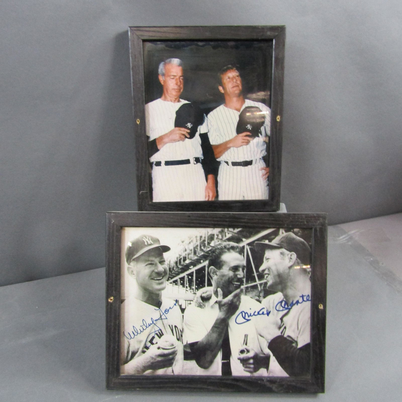 2 Famed Mickey Mantle Photos w/ DiMaggio & Ford (1 of 1)