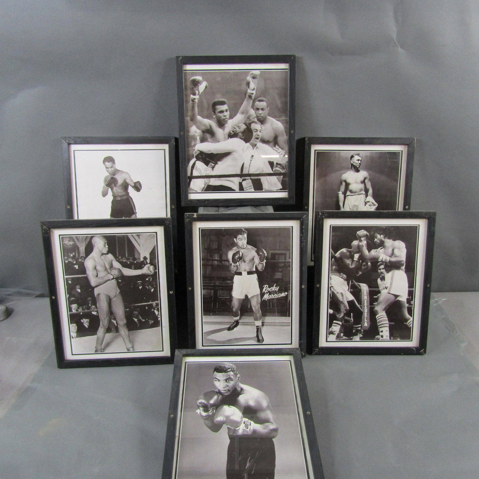 7 Vtg Boxing Photos, Champions All w/ Ali, Lewis,+: Includes: - Muhammad Ali - Joe Jackson - Joe Lewis - Rocky Marciano Mike Tyson - Max Shmeling
