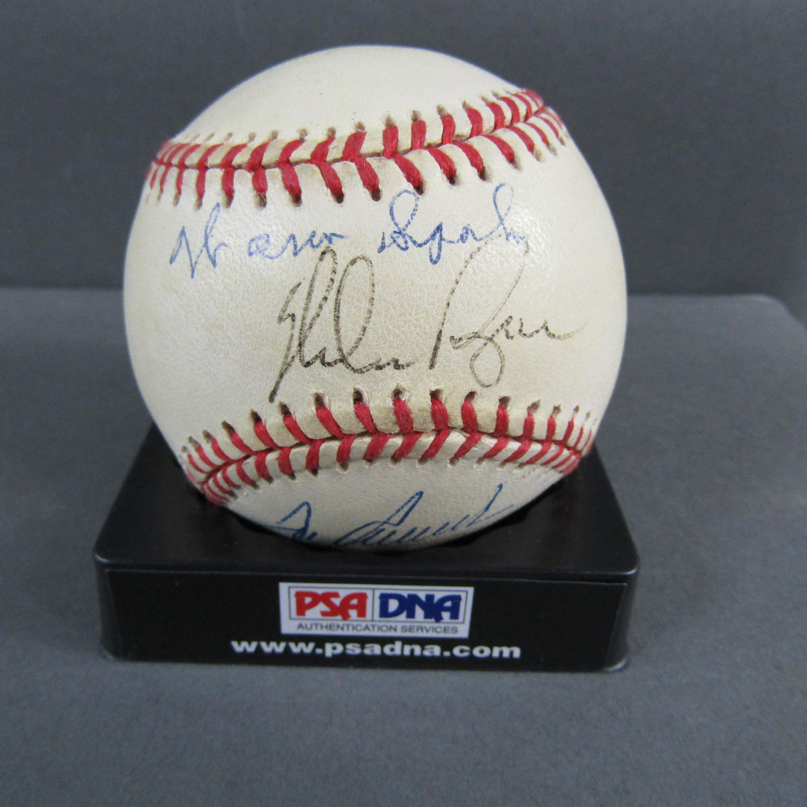 PSA Cert'd Autographed Baseball w/ Tom Seaver, + (1 of 3)