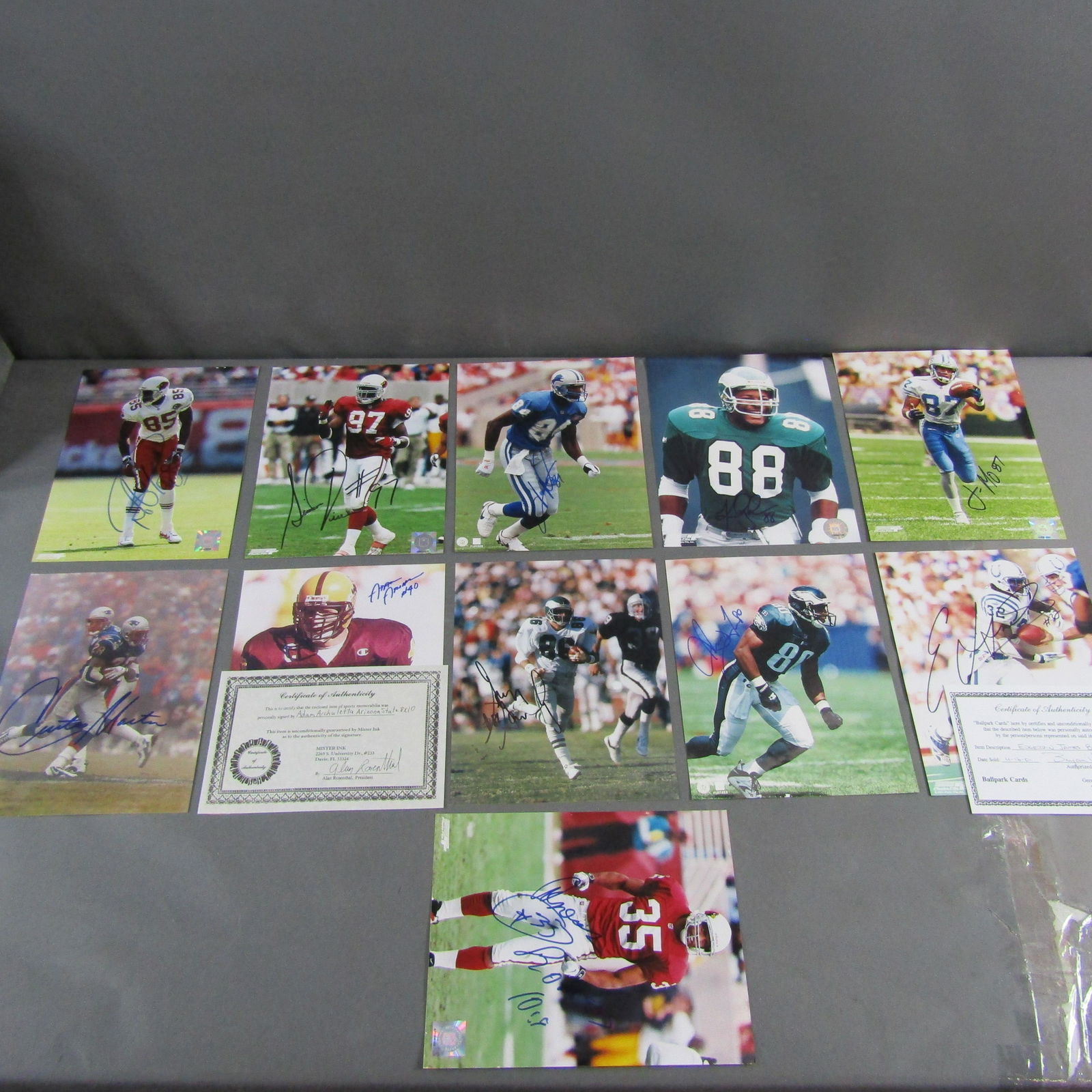 11pc Football Autograph Pictures w/ Curtis Martin (1 of 8)