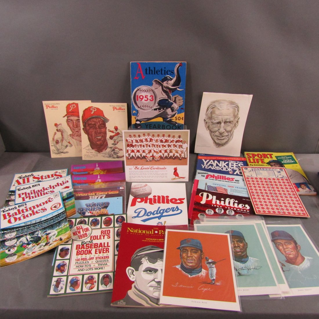 Lrg Baseball Ephemera Lot w/ Gehrig Post Card, + (1 of 13)