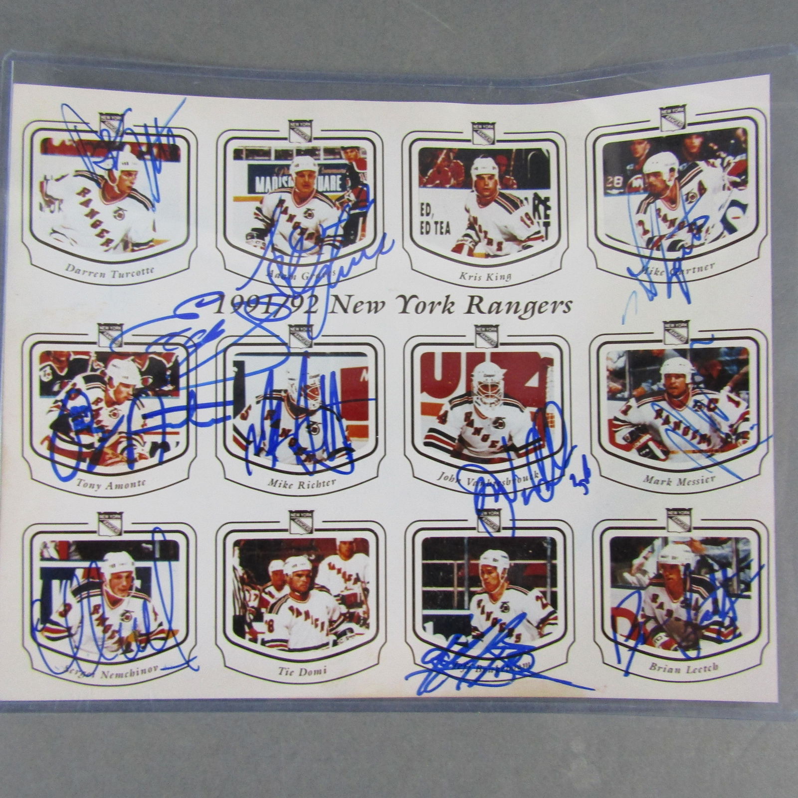Team Signed 1991-92 NY Rangers Photo (1 of 3)