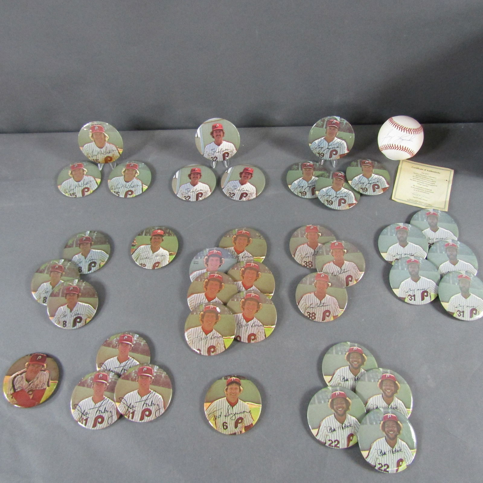 37 Pin Lot, 12 Different Phila. Phillie Players, + (1 of 9)