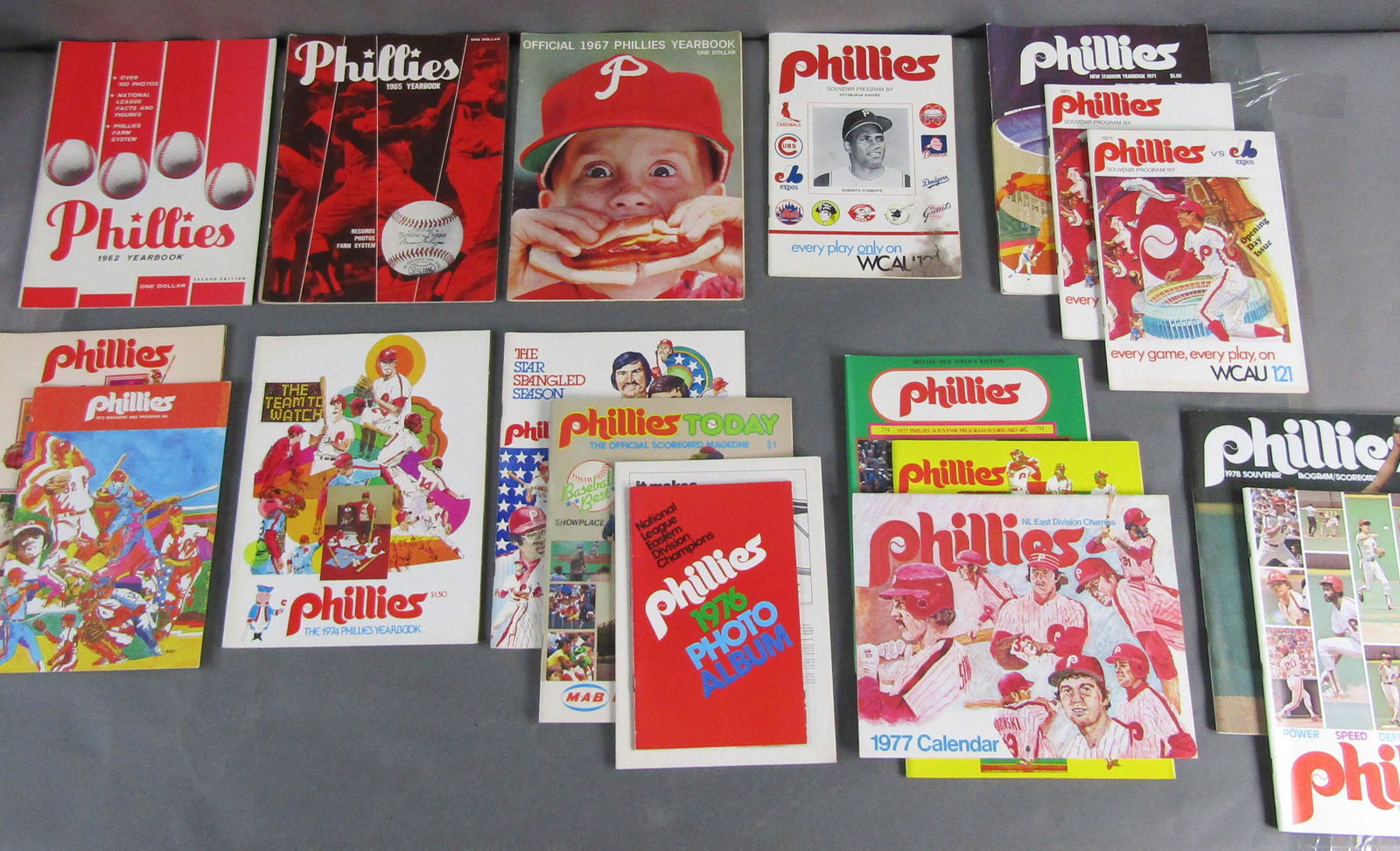 Lrg Lot Phillies Programs & Yearbooks w/ Autos (1 of 12)