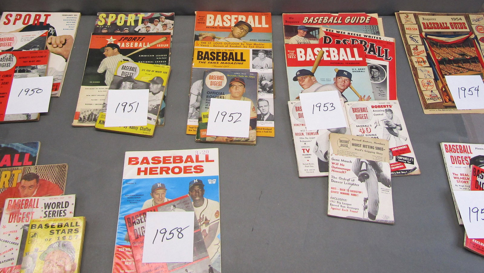 24 vols Mixed Baseball Mags, 1950's ft. Mantle, + (1 of 15)