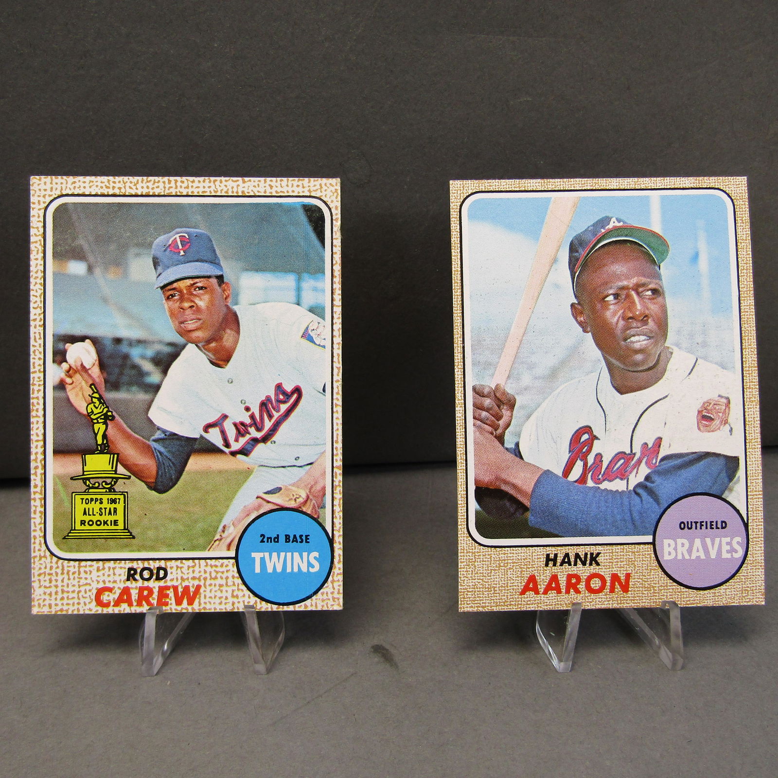 1968 Topps #80, #110: Rod Carew, Hank Aaron (1 of 2)