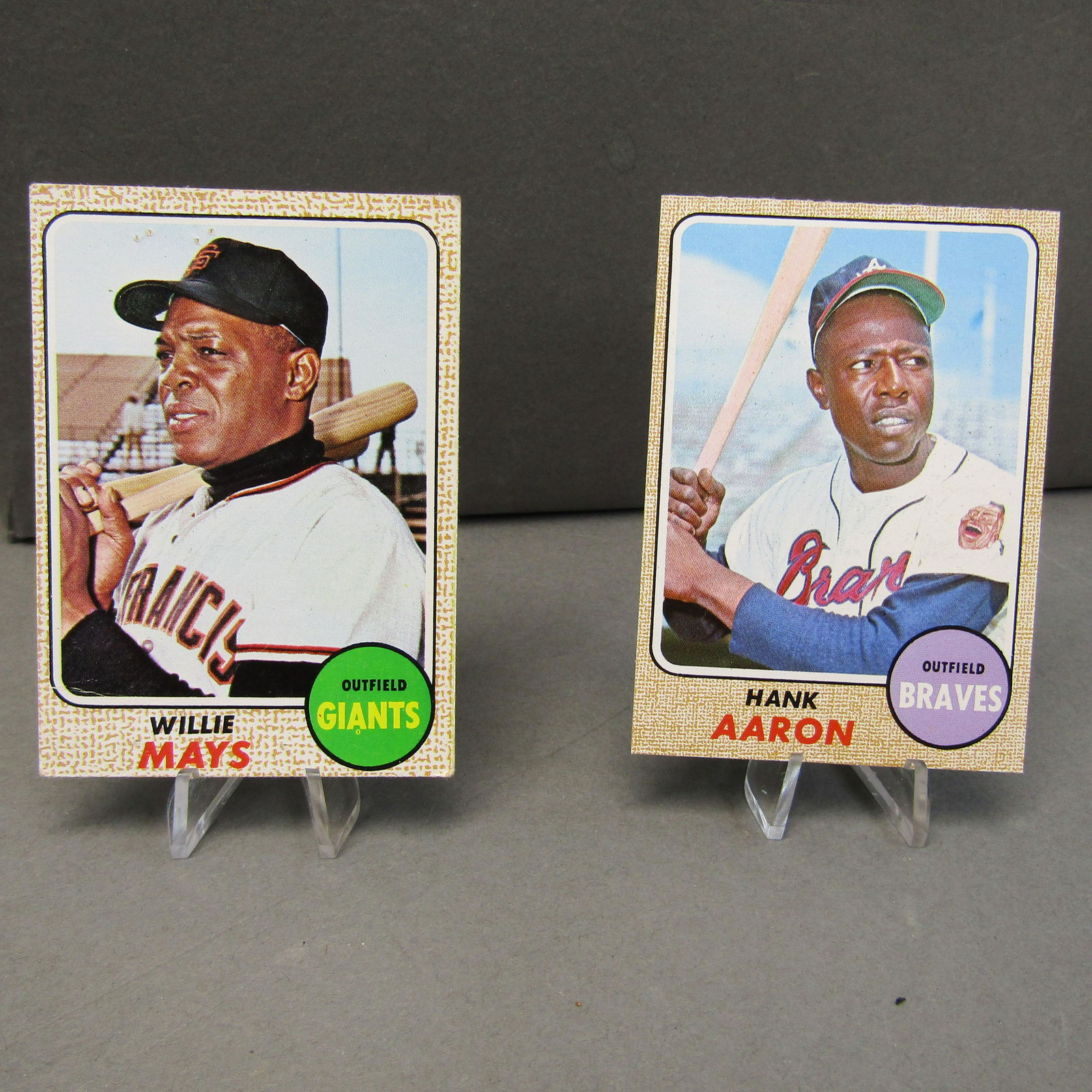 1968 Topps #50, #110: Willie Mays, Hank Aaron (1 of 6)