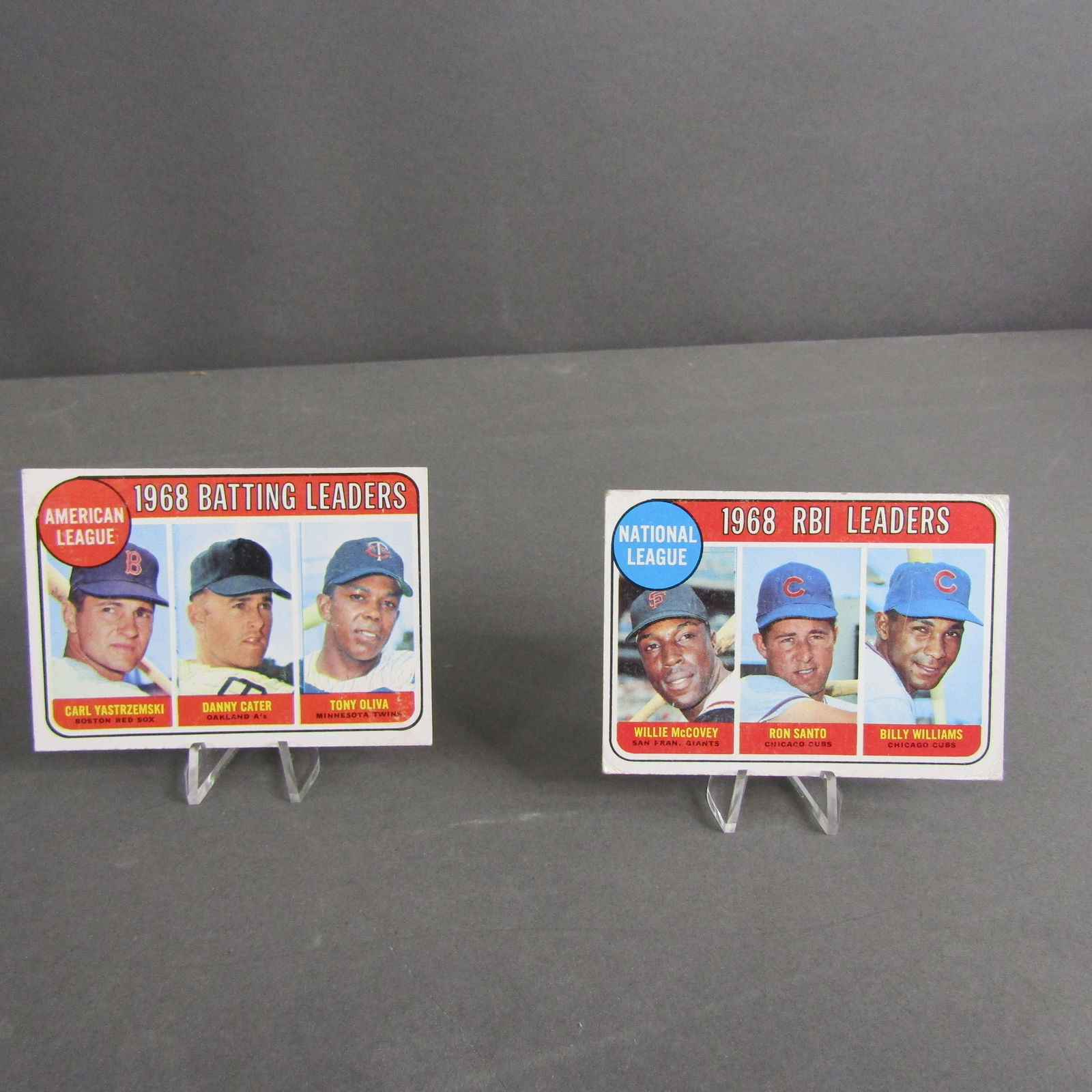 1969 Topps #1, #4: AL Bat. Leaders, NL RBI Leaders (1 of 4)