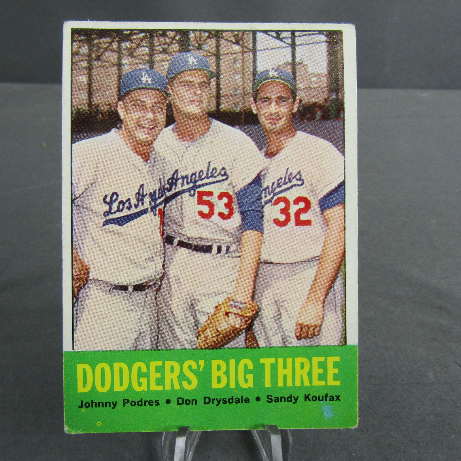 1963 Topps #412: Dodgers Big Three (1 of 2)