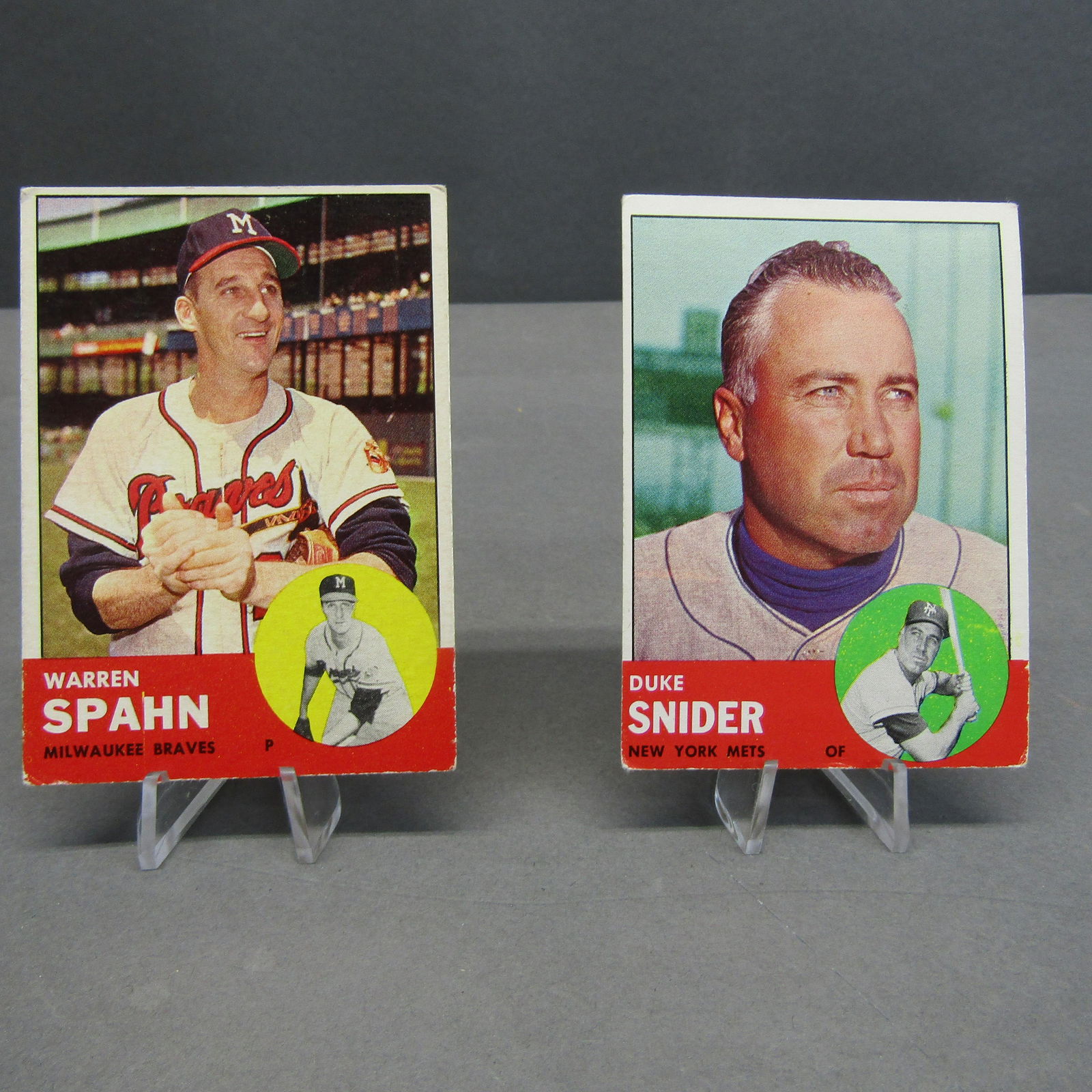 1963 Topps  #370, #550: Warren Spahn, Duke Snider (1 of 6)