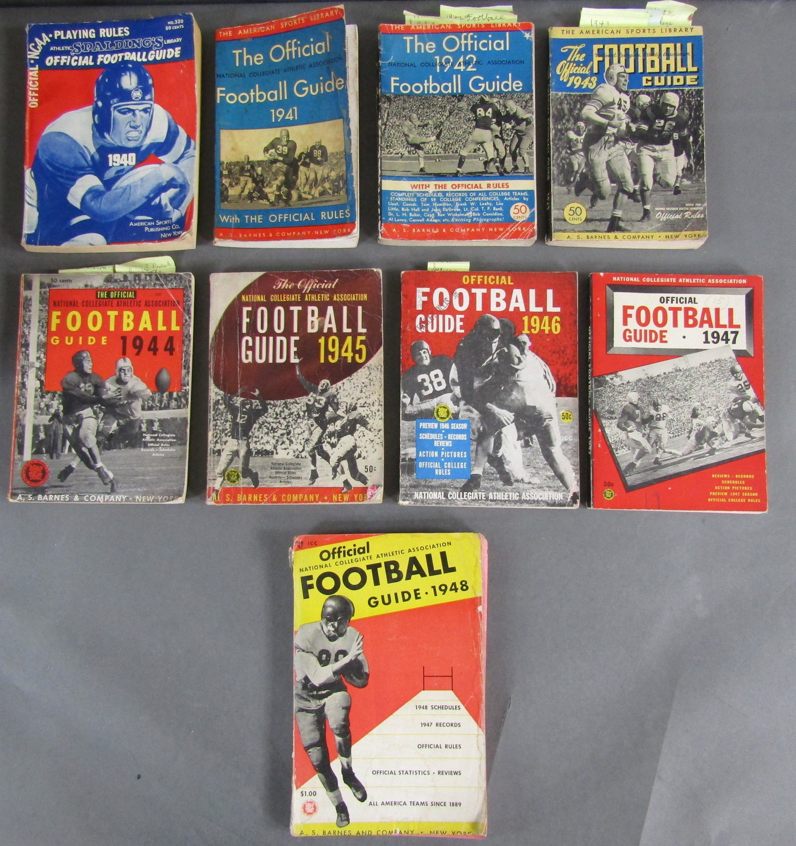 1940-1948 Spalding's Official NCAA Football Guides (1 of 6)
