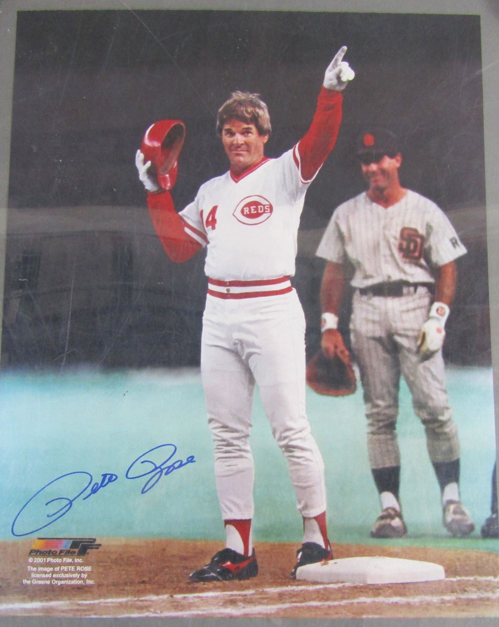 Pete Rose Signed Photo of 4192st Hit w/ Garvey (1 of 2)