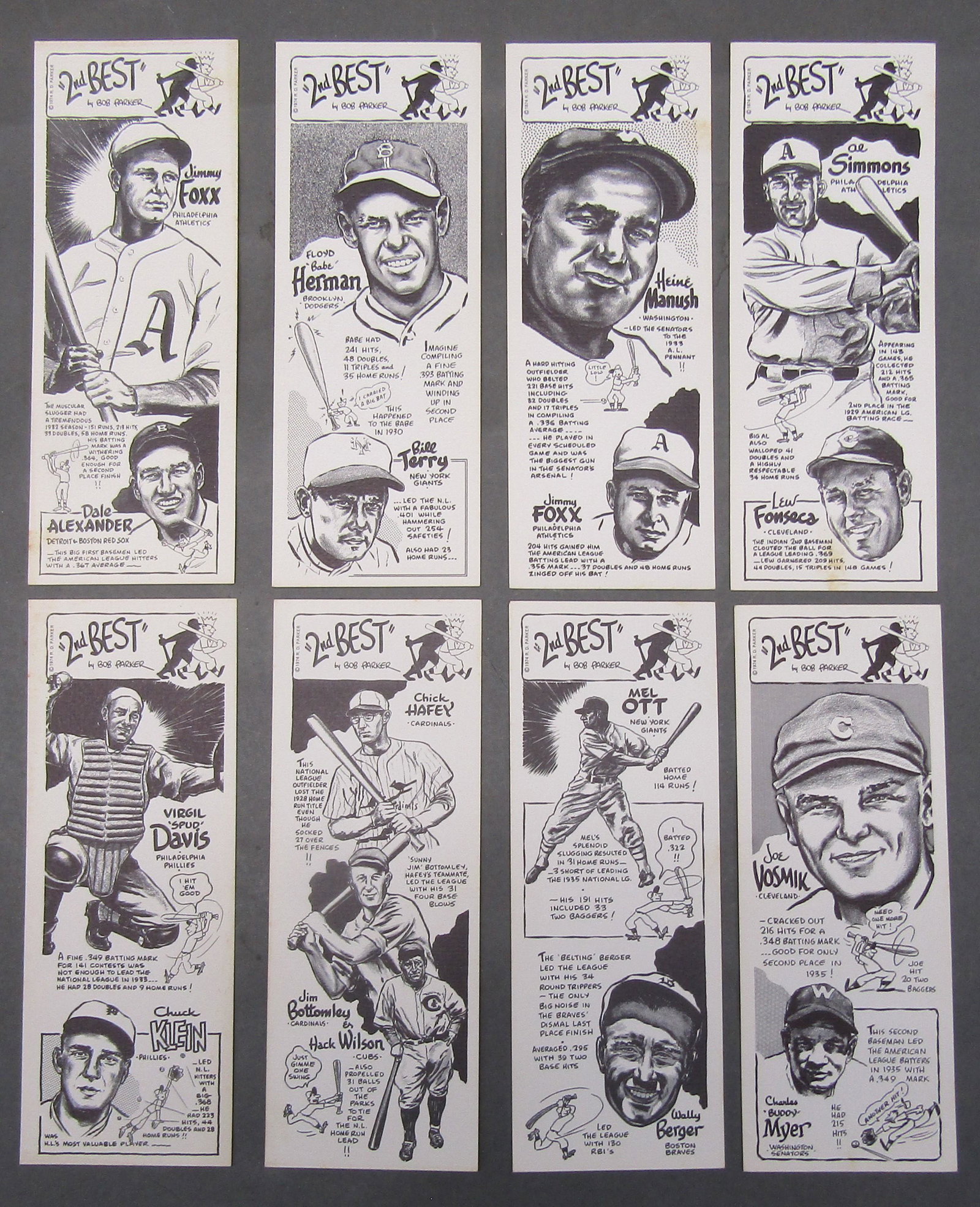 1974 Bob Parker "2nd Best" Cards (8): .