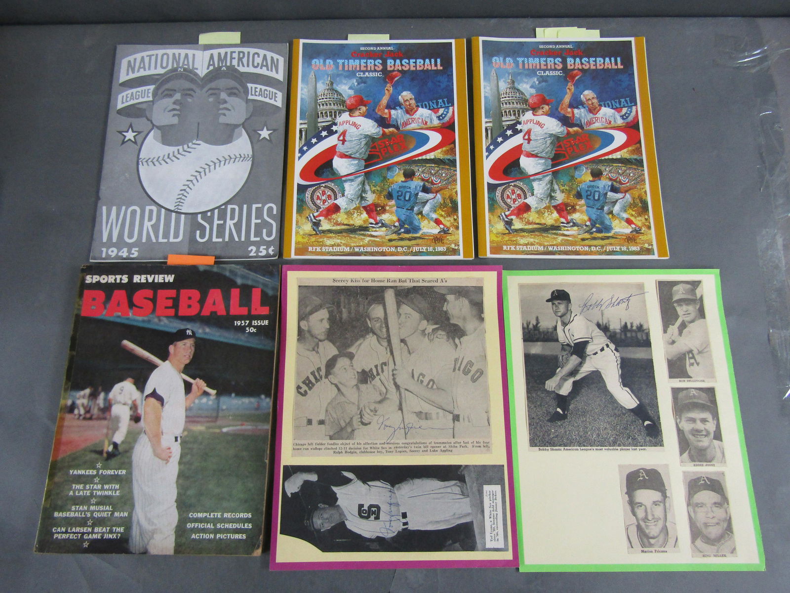 Baseball Programs/Magazine/Clippings w/ Autos.,+ (1 of 18)