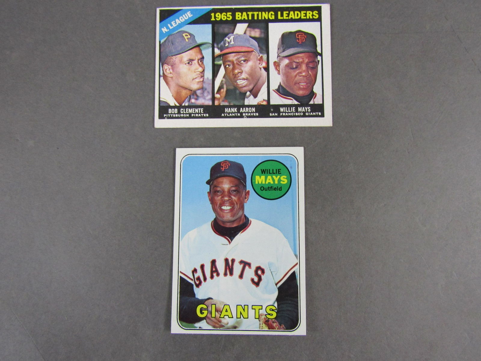 1966 Topps #215: Leaders; '69 Topps #190, Mays (1 of 3)